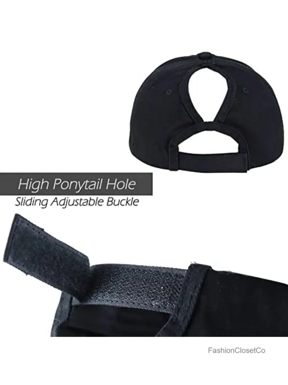 Distressed Retro Washed Ponytail Baseball Hat Women Twill Adjustable